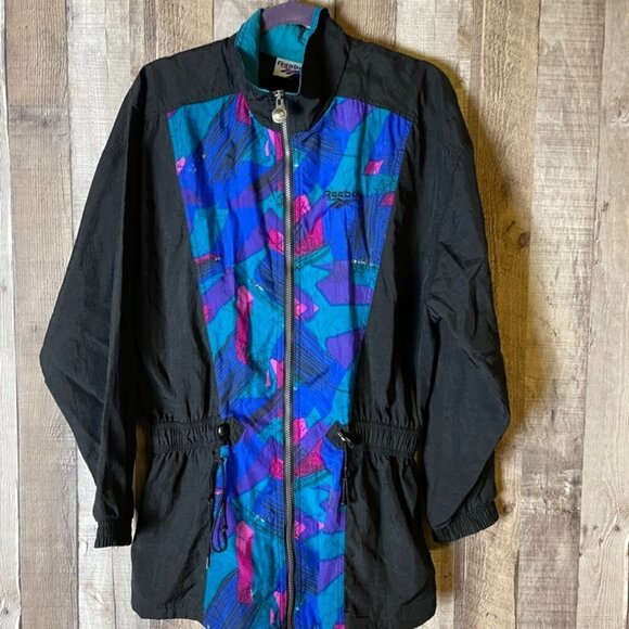 Vintage 80's Geometric Reebok Windbreaker - Picture 1 of 7